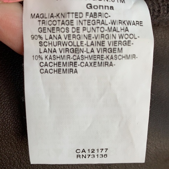 S MaxMara Cashmere Wool Leather Pull On Elastic Skirt sz L - Picture 4 of 5